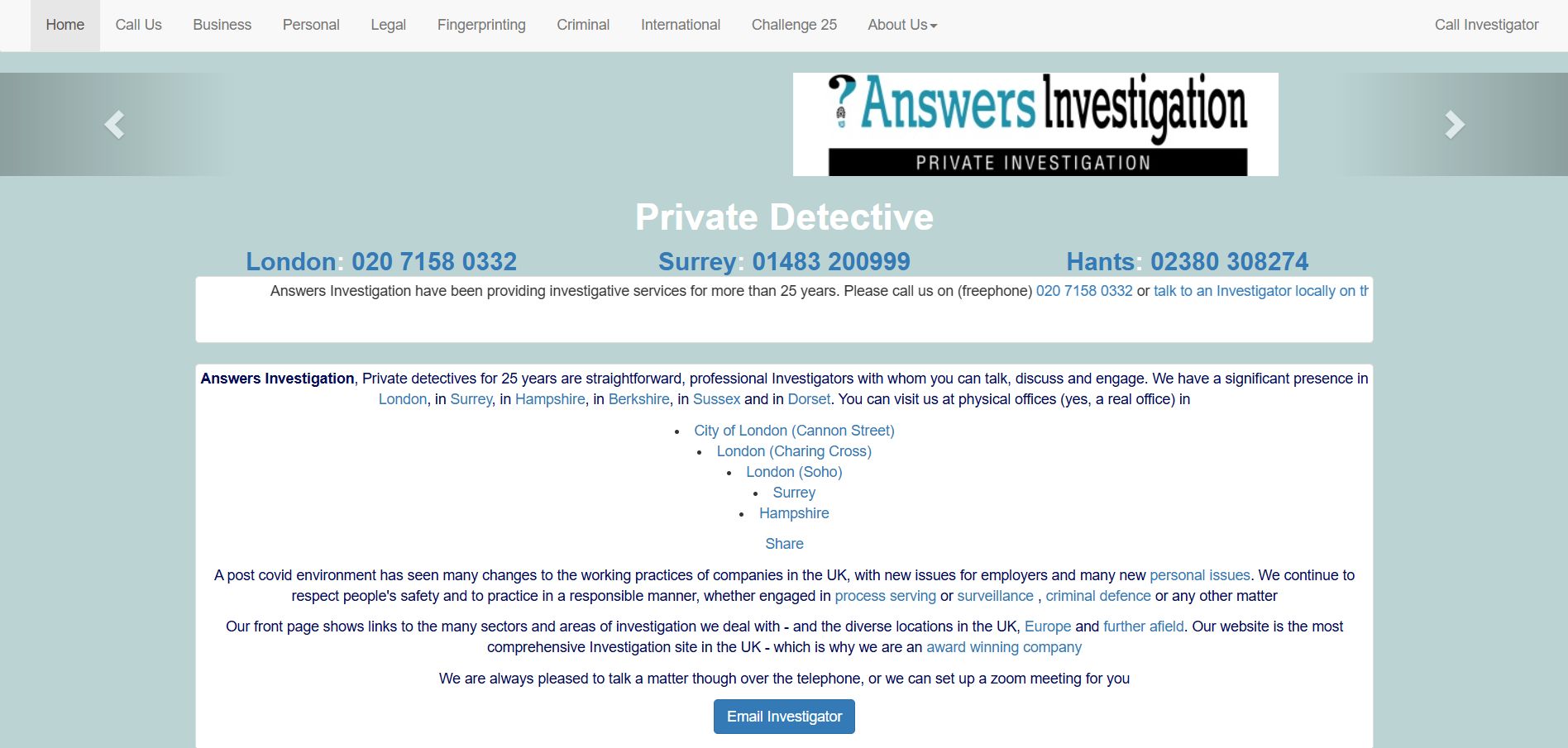 Answers Investigation