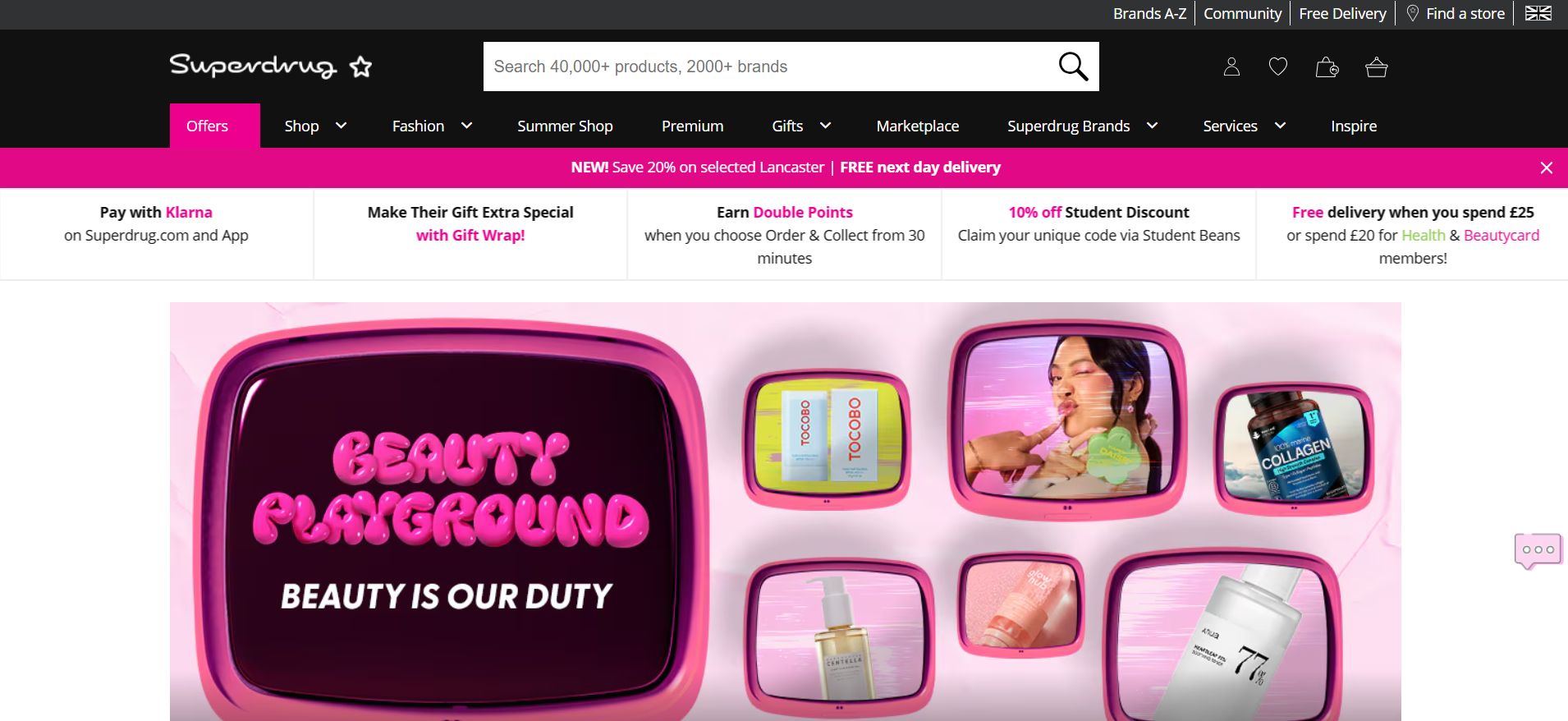 Superdrug B. Cosmetics